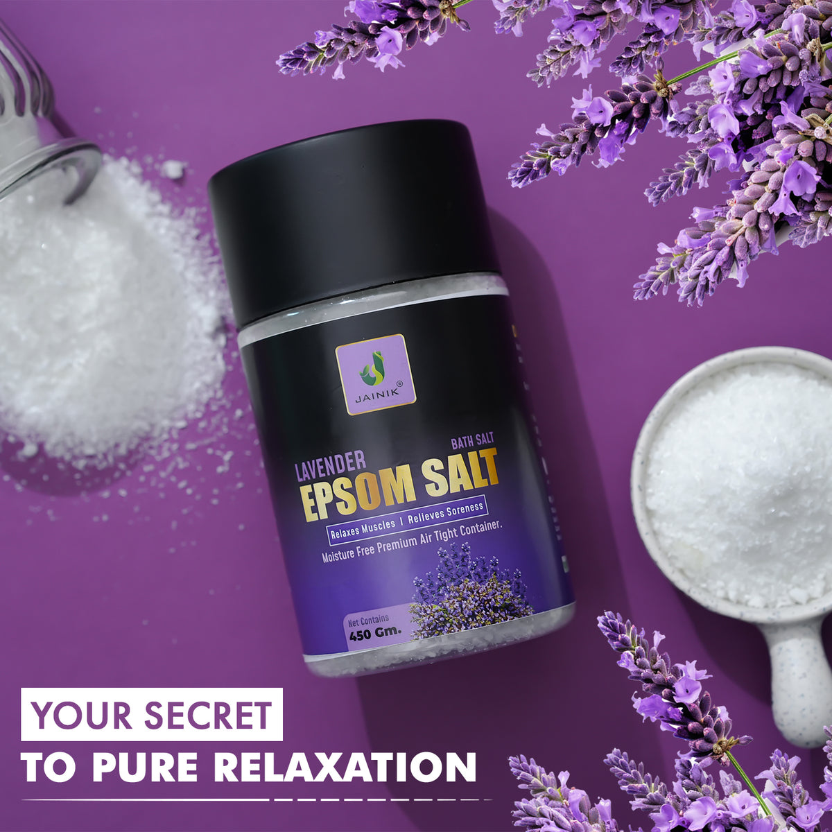 Lavender Bath/Epsom Salt & Magnesium Sulphate For Muscle Relaxation