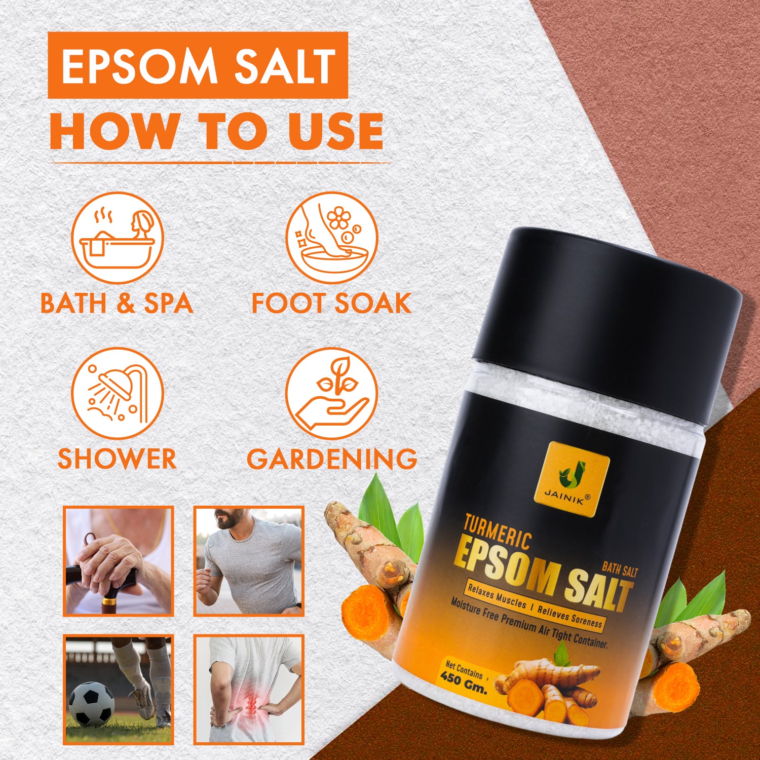 Turmeric Bath/Epsom Salt & Magnesium Sulphate For Muscle Relaxation