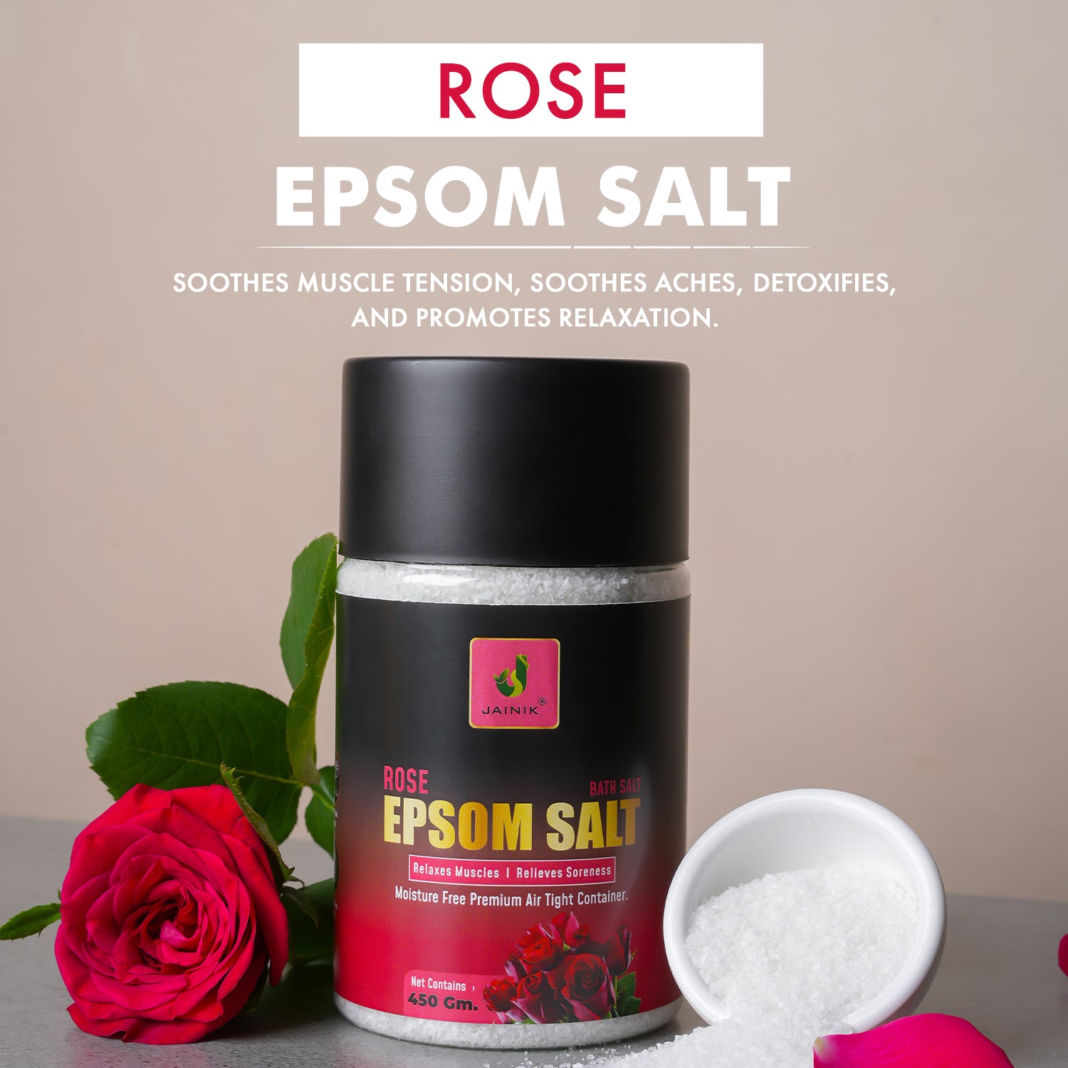 Rose Bath/Epsom Salt & Magnesium Sulphate For Muscle Relaxation
