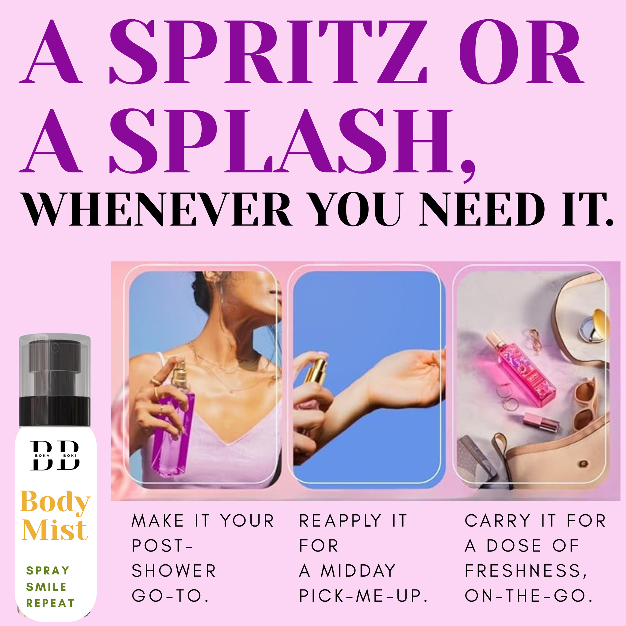 Amber Blossom Body Mist, 100ml | Long-Lasting Premium Mist Spray for Women | Everyday Wear | Refreshing & Skin-Friendly