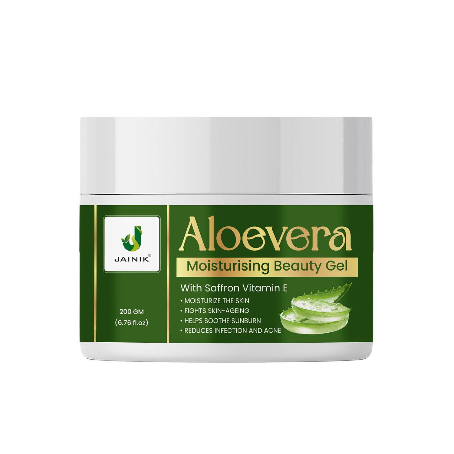 Pure Aloe Vera Skin/Hair Gel With Natural Saffron & Vitamin E (200 ml)