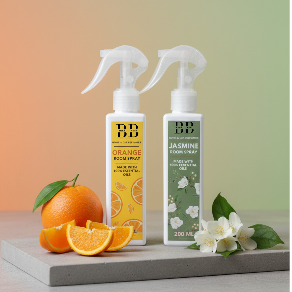 Long-Lasting Orange & Jasmine Pack Of 2 Odour Eliminator for Home, Hotel Rooms, Toilet & Office Use