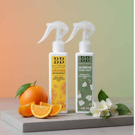 Long-Lasting Orange & Jasmine Pack Of 2 Odour Eliminator for Home, Hotel Rooms, Toilet & Office Use