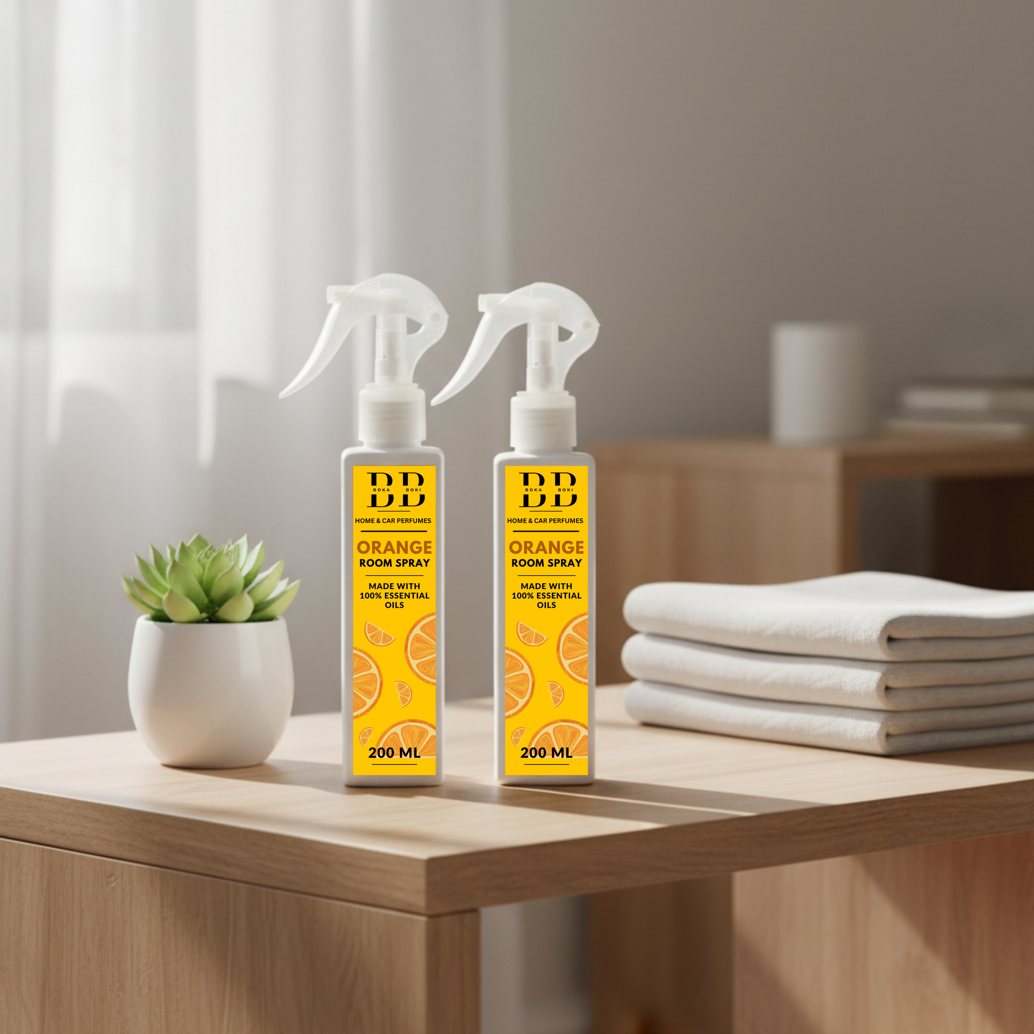 Long-Lasting Orange Pack Of 2 Odour Eliminator for Home, Hotel Rooms, Toilet & Office Use
