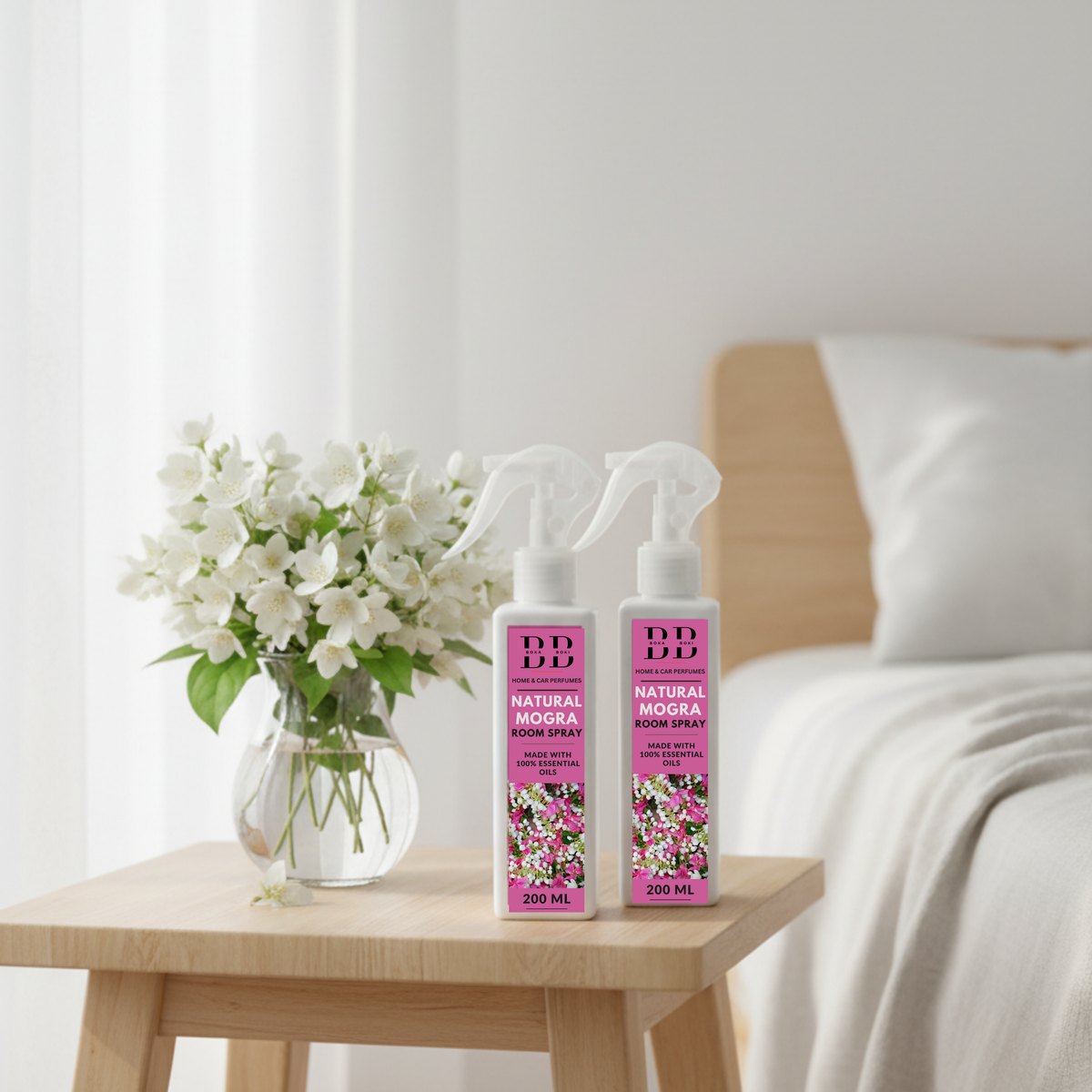 Long-Lasting Mogra Pack Of 2 Odour Eliminator for Home, Hotel Rooms, Toilet & Office Use