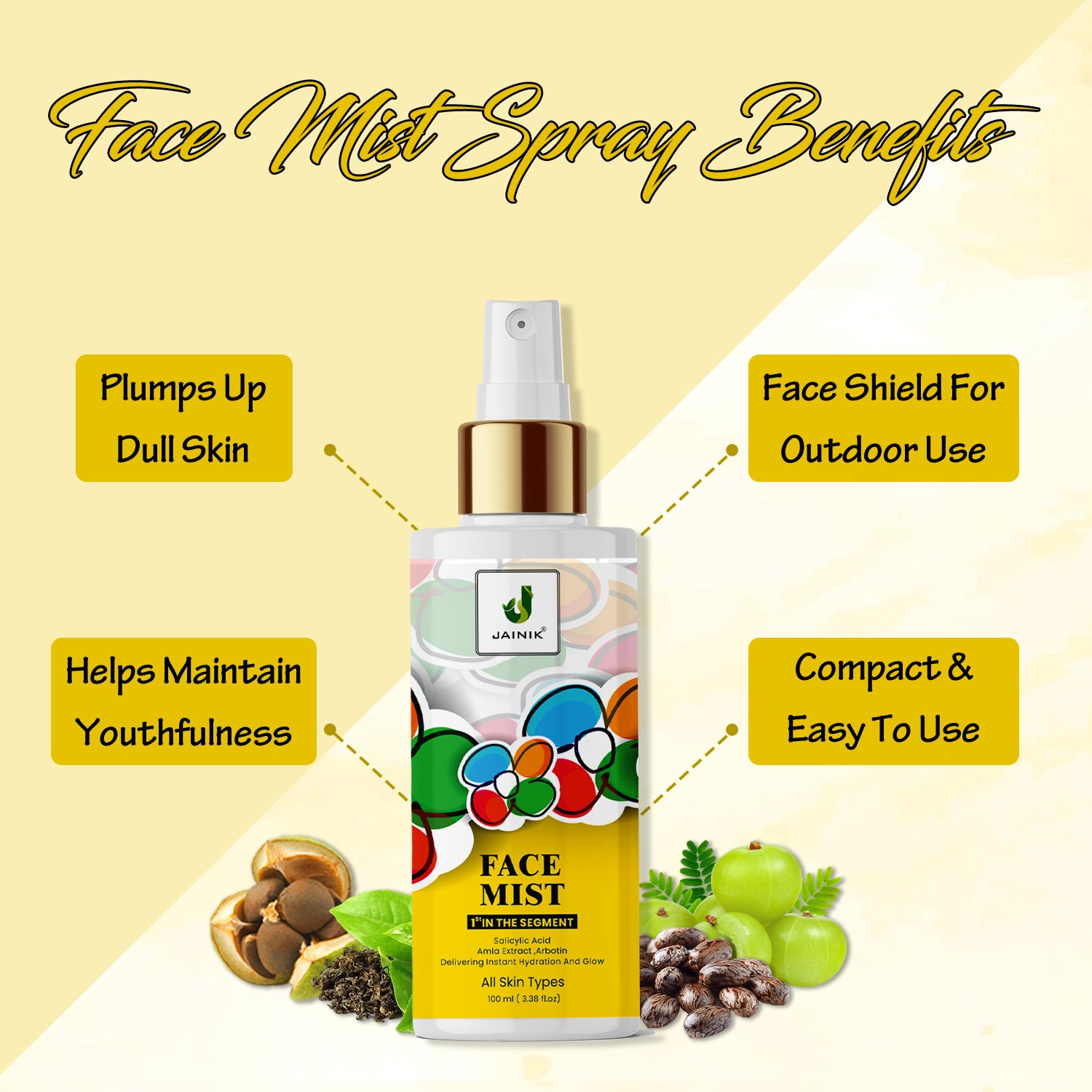 Instant Glow & Anti Ageing Face Mist With Arbotin & Salicylic Acid Men & Women (100 ml)