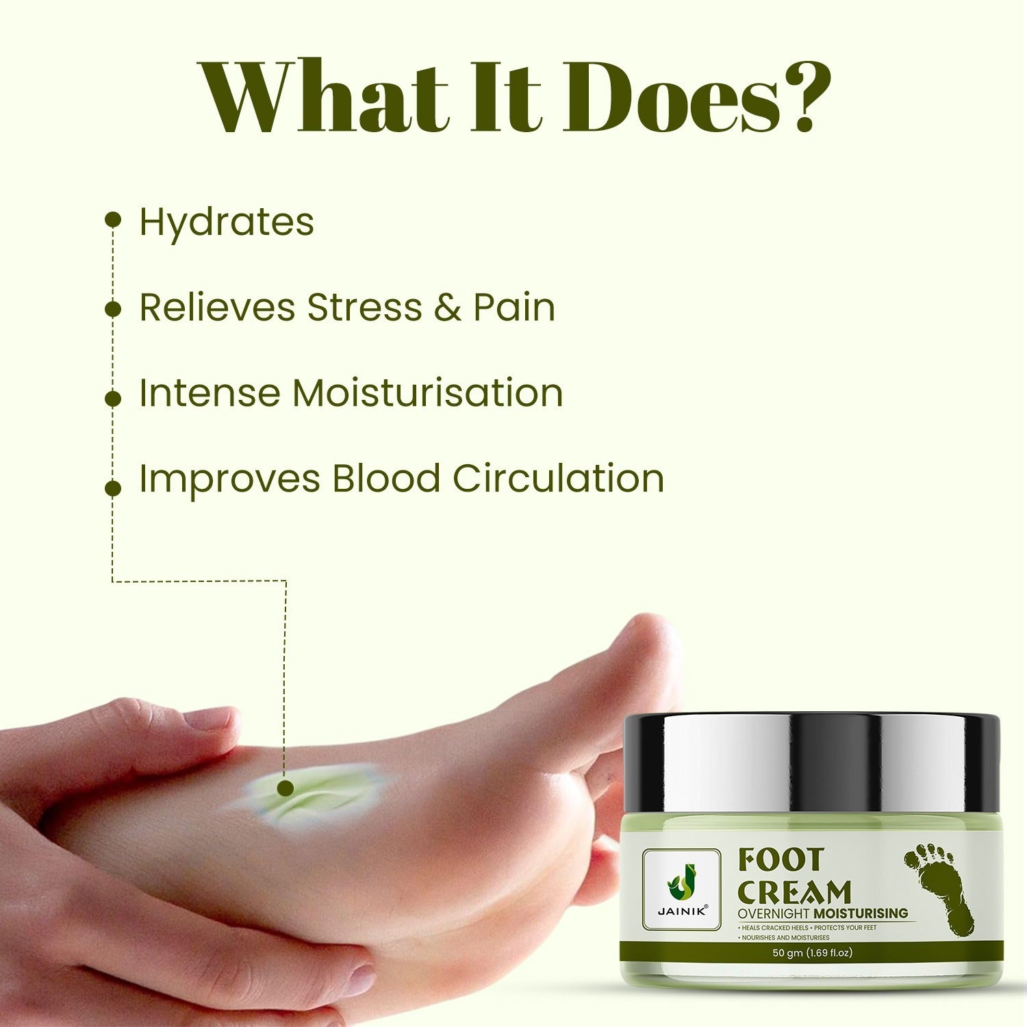 Foot Cream Over Night Moisturising Foot Cream | For Dry & Cracked Skin 50gm