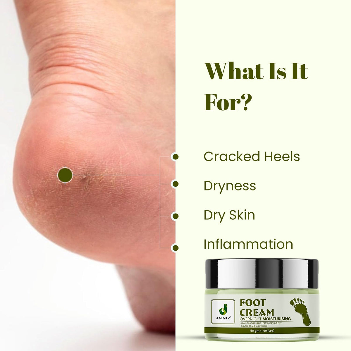 Foot Cream Over Night Moisturising Foot Cream | For Dry & Cracked Skin 50gm